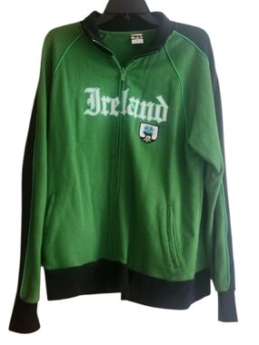 Roma Athletica Vintage Y2K Ireland Soccer Green Full-Zip Jacket